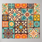 Farbenfrohe Patchwork Islam Motifs Tile Poster (Vorne)