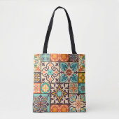 Farbenfrohe Patchwork Islam Motifs Tile Tasche (Vorderseite)
