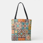 Farbenfrohe Patchwork Islam Motifs Tile Tasche (Rückseite)