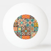 Farbenfrohe Patchwork Islam Motifs Tile Tischtennisball (Rückseite)