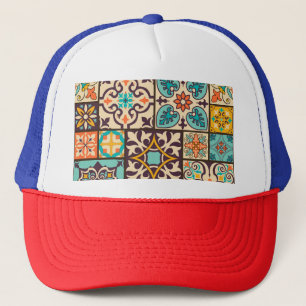 Farbenfrohe Patchwork Islam Motifs Tile Truckerkappe