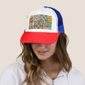 Farbenfrohe Patchwork Islam Motifs Tile Truckerkappe (Beispiel)