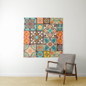 Farbenfrohe Patchwork Islam Motifs Tile Wandteppich (Beispiel (Horizontal))