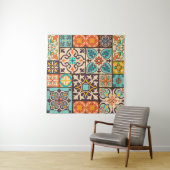 Farbenfrohe Patchwork Islam Motifs Tile Wandteppich (Beispiel)