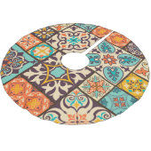 Farbenfrohe Patchwork-Islam-Motive Kachel Polyester Weihnachtsbaumdecke (Schrägansicht)