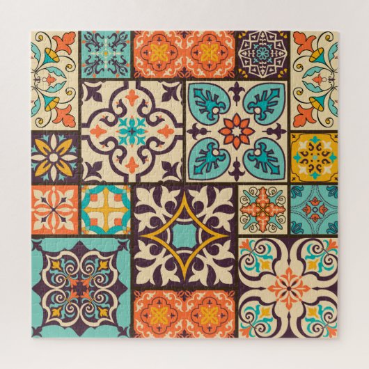 Farbenfrohe Patchwork-Islam-Motive Kachel Puzzle (Vertikal)
