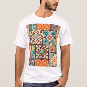 Farbenfrohe Patchwork-Islam-Motive Kachel T-Shirt