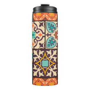 Farbenfrohe Patchwork-Islam-Motive Kachel Thermosbecher