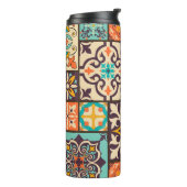 Farbenfrohe Patchwork-Islam-Motive Kachel Thermosbecher (Nach links gedreht)