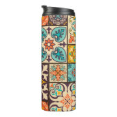 Farbenfrohe Patchwork-Islam-Motive Kachel Thermosbecher (Nach rechts gedreht)