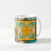Farbenfrohe Patchwork-islamische Fliese nahtlos Kaffeetasse (VorderseiteRechts)