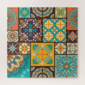 Farbenfrohe Patchwork-islamische Fliese nahtlos Puzzle (Horizontal)