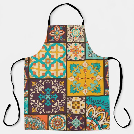 Farbenfrohe Patchwork-islamische Fliese nahtlos Schürze (Vorderseite)