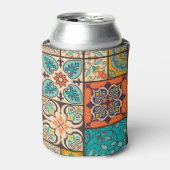 Farbenfrohe Patchwork Islamische Majolika Dosenkühler (Kanne Vorderseite)