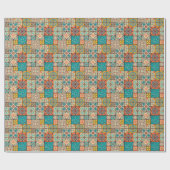 Farbenfrohe Patchwork Islamische Majolika Geschenkpapier (Flach)