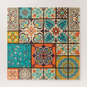 Farbenfrohe Patchwork Islamische Majolika Puzzle (Horizontal)