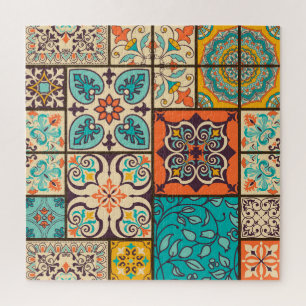 Farbenfrohe Patchwork Islamische Majolika Puzzle
