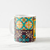 Farbenfrohe Patchwork Islamische Tile Nahtlos Kaffeetasse (Vorderseite Links)