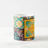 Farbenfrohe Patchwork Islamische Tile Nahtlos Kaffeetasse (Mittel)