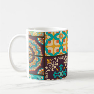 Farbenfrohe Patchwork Islamische Tile Nahtlos Kaffeetasse