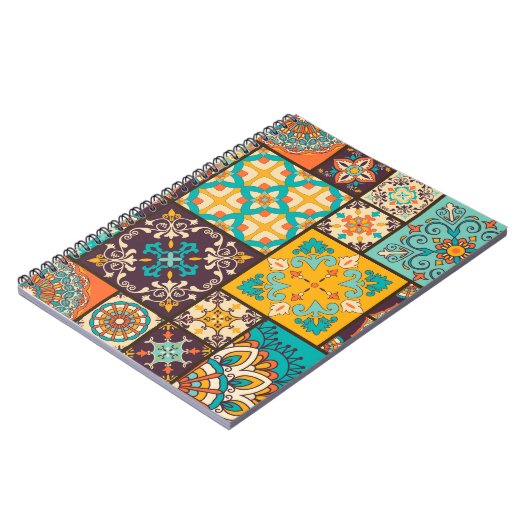 Farbenfrohe Patchwork Islamische Tile Nahtlos Notizblock (Linke Seite)