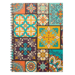 Farbenfrohe Patchwork Islamische Tile Nahtlos Notizblock