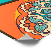 Farbenfrohe Patchwork Islamische Tile Nahtlos Poster (Ecke)