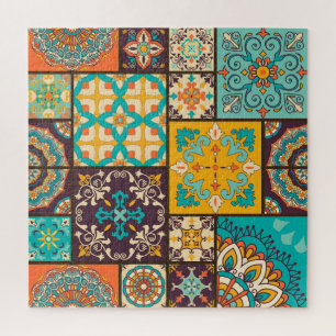 Farbenfrohe Patchwork Islamische Tile Nahtlos Puzzle