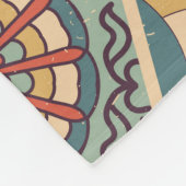 Farbenfrohe Patchwork-Kachel Islamische Motive Fleecedecke (Ecke)