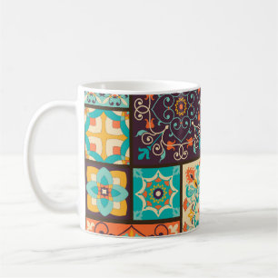 Farbenfrohe Patchwork-Kachel: Islamische Motive. Kaffeetasse