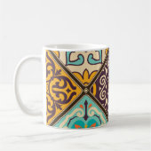 Farbenfrohe Patchwork: Majolica Fliesendesign Kaffeetasse (Links)