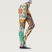 Farbenfrohe Patchwork: Majolica Fliesendesign Leggings (Rechts)