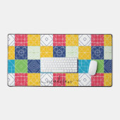 Farbenfrohe Patchwork personalisieren Schreibtischunterlage (Tastatur & Maus)