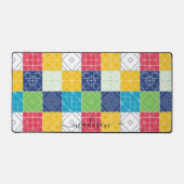 Farbenfrohe Patchwork personalisieren Schreibtischunterlage (Vorderseite)
