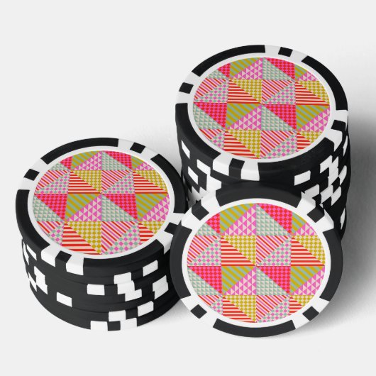 Farbenfrohe Patchwork-Pokerchips Pokerchips (Stapel)