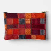 Farbenfrohe Patchwork Quilt Art Accessory Bag Zubehörtasche (Rückseite)