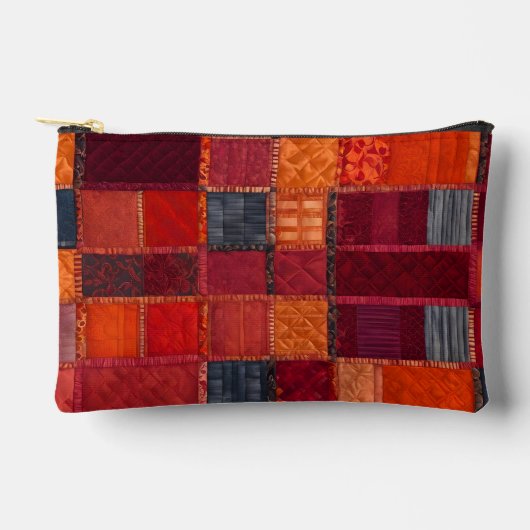 Farbenfrohe Patchwork Quilt Art Accessory Bag Zubehörtasche (Vorderseite)