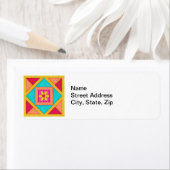 Farbenfrohe Patchwork Quilt Art Block (Insitu)