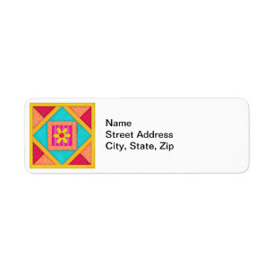 Farbenfrohe Patchwork Quilt Art Block