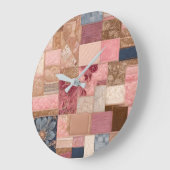 Farbenfrohe Patchwork Quilt Art Clock Große Wanduhr (Winkel)