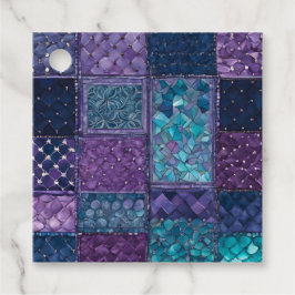 Farbenfrohe Patchwork Quilt Art Gift Tags Geschenkanhänger