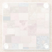 Farbenfrohe Patchwork Quilt Art Glass Untersetzer (Rückseite)