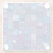 Farbenfrohe Patchwork Quilt Art Glass Untersetzer (Rückseite)