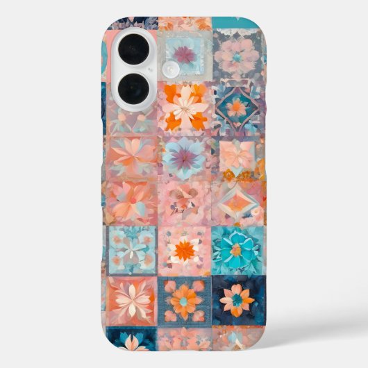 Farbenfrohe Patchwork Quilt Art iPhone Fall Case-Mate iPhone Hülle (Rückseite)