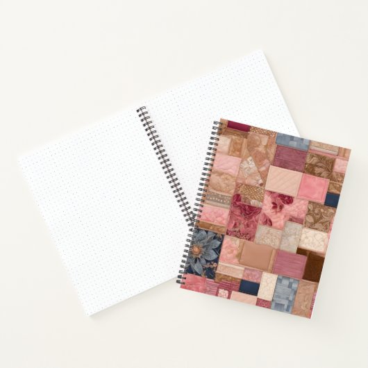 Farbenfrohe Patchwork Quilt Art Spiral Notebook Notizblock (Innenseite)