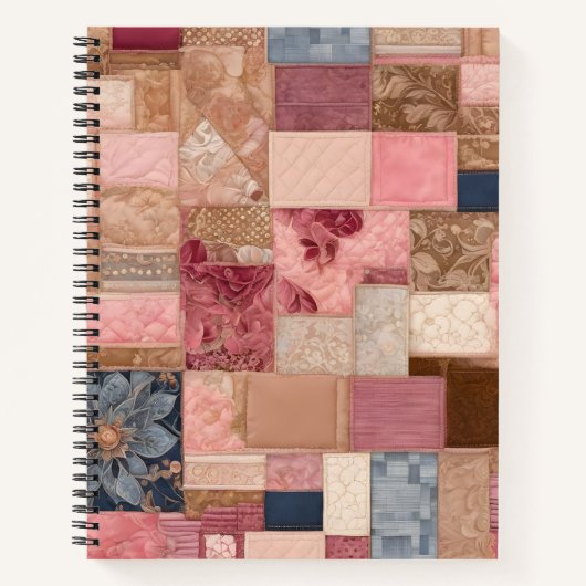 Farbenfrohe Patchwork Quilt Art Spiral Notebook Notizblock (Vorderseite)