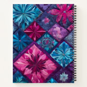 Farbenfrohe Patchwork Quilt Art Spiral Notebook Notizblock (Rückseite)