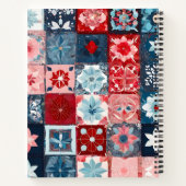 Farbenfrohe Patchwork Quilt Art Spiral Notebook Notizblock (Rückseite)