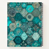 Farbenfrohe Patchwork Quilt Art Spiral Notebook Notizblock (Rückseite)