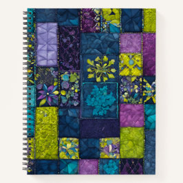 Farbenfrohe Patchwork Quilt Art Spiral Notebook Notizblock
